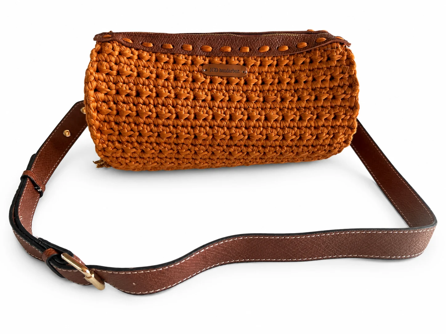 Bandolera rectangular Horizonte Cobre con correa marrón